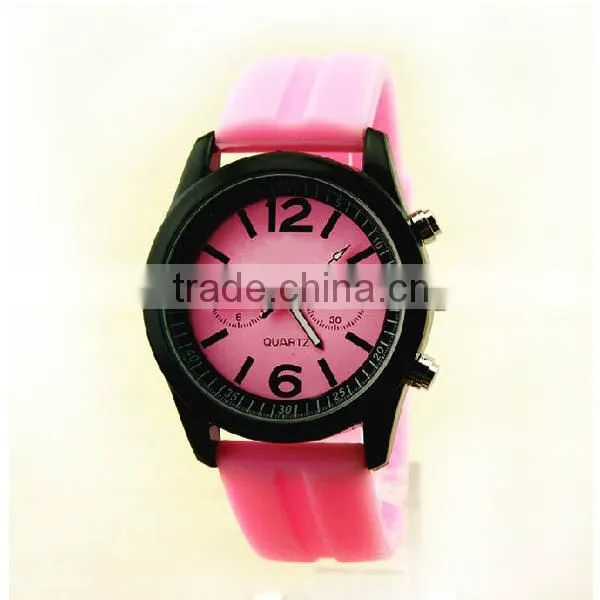 Multicolor silicon wristband japan quartz waterproof sport chrono watch men chronograph