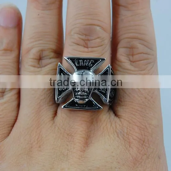 Wholesale Stainless steel punk ring,Rock and roll style ring,skull ring