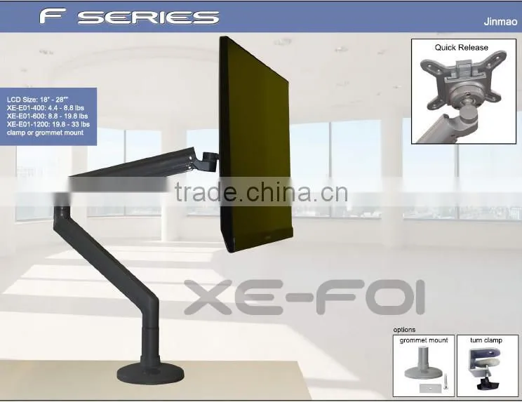 diy swing arm lcd monitor stand swivel bracket aluminum mounting bracket vesa mount clamp spring loading arm