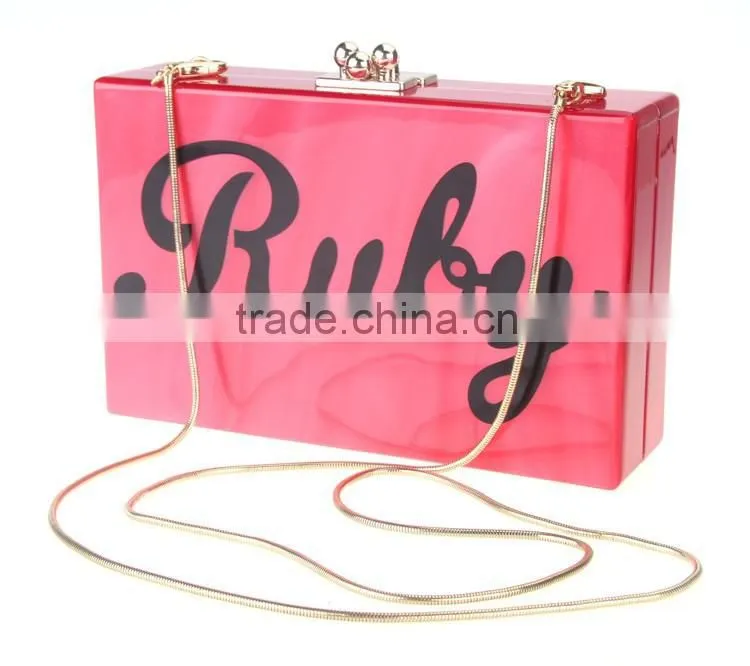 New products glass and rhinestone evening bag of women