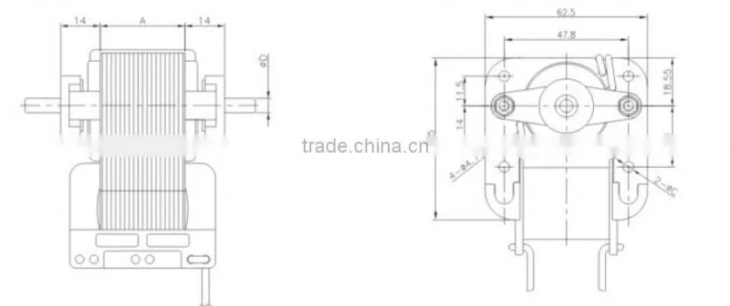 Fan motor Shaded Pole Motor YJ62-20: oven motor raditor fan,120/220v,50/60hz,2500-3000rpm,VDE,UL,CE,CUL,CCC