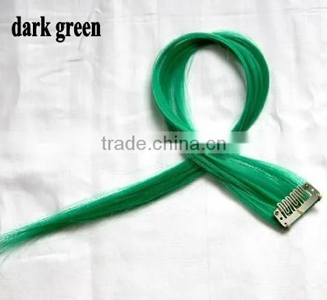 cheap clip in hair extensions synthetic fiber hair extension solid single colored clip in hair extension