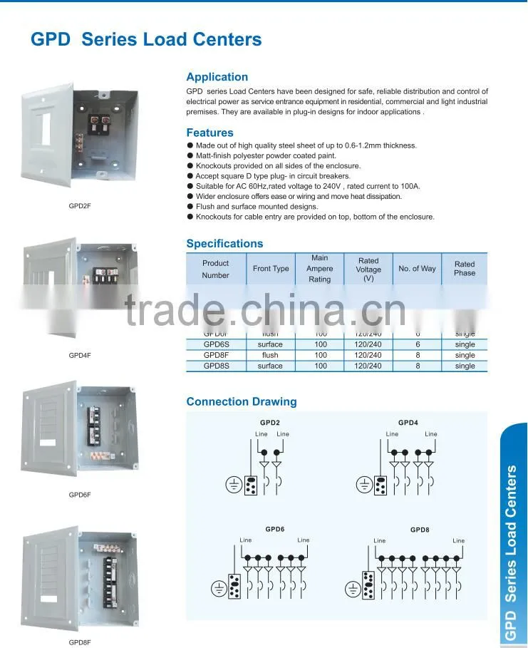GPD2F 2way hot sale cheapest ge type plug in breaker box
