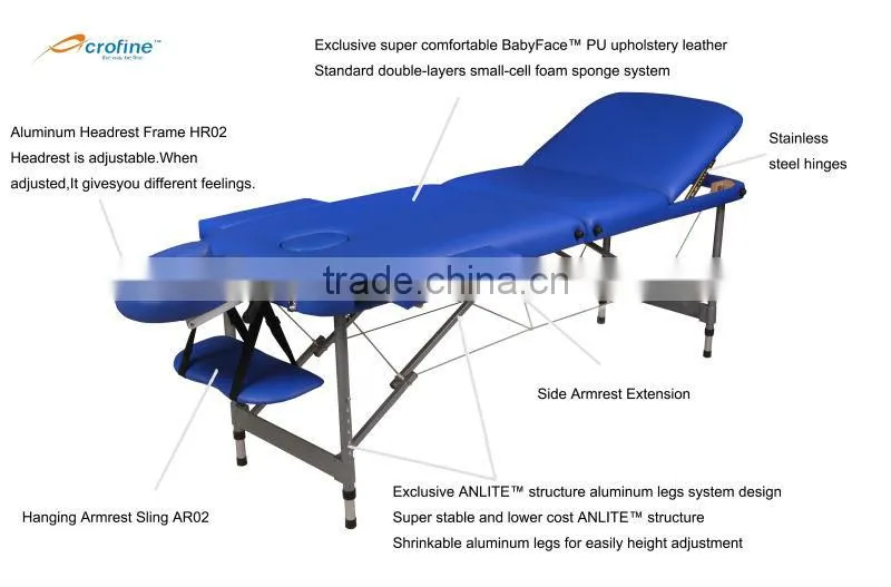 Acrofine Folded PU Leather Full Body Massage Bed