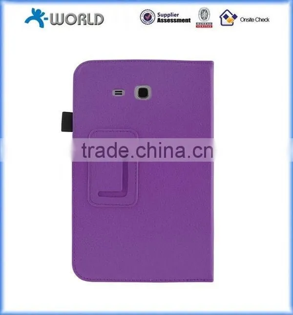 Classic Litchi Pattern Slim Exactly Fit Folio Leather Case for Samsung Galaxy Tab A 7.0