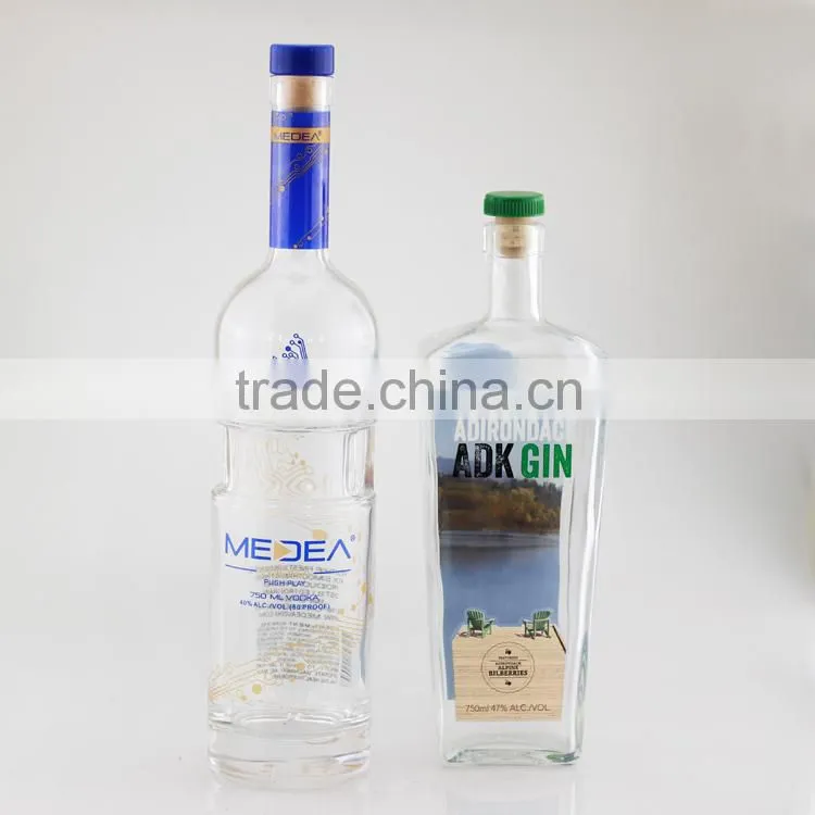 750ml frosted spirit bottle manufacturer matte white vodka glass bottle custom rum bottle