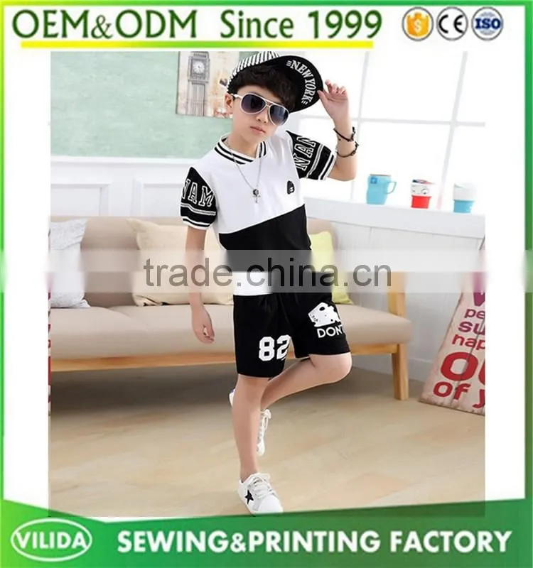 Custom high quality outdoor sportwear dry fit fastion kid's tracksuit