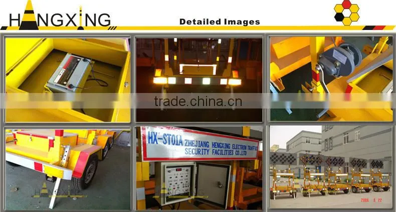 HX-ST01A Solar LED Traffic Trailer Mounted Arrow Board with 15 or25 lights