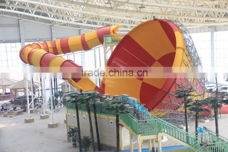High quality family wide swimming pool water park slide for sale fiberglass