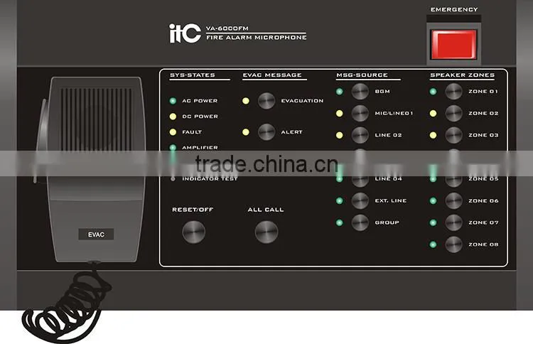 Digital Fire Voice Alarm System Remote Fireman Microphone