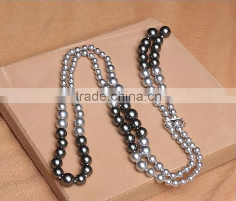 2016 latest design AAAA top quality shell pearl beads sweater chain jewelry necklace