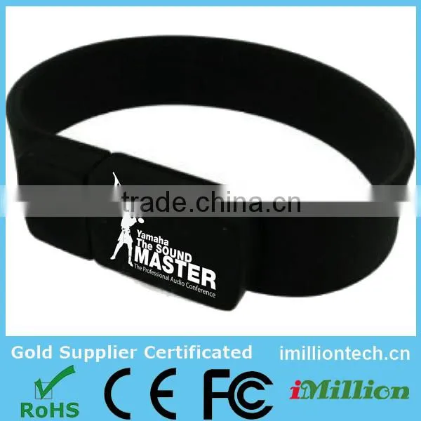 Customized Pendrives 1 gb usb wristband USB flash drive bulk With Logo