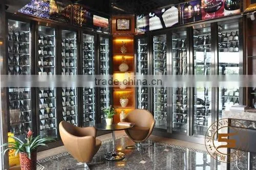 2270L Commercial Compressor Display Showcase Cellar Fridge Equipment with Stainless Steel Glass Door Wine Refrigerator