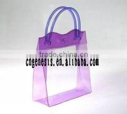 Rusable PVC handle bags/sundries packaging bag