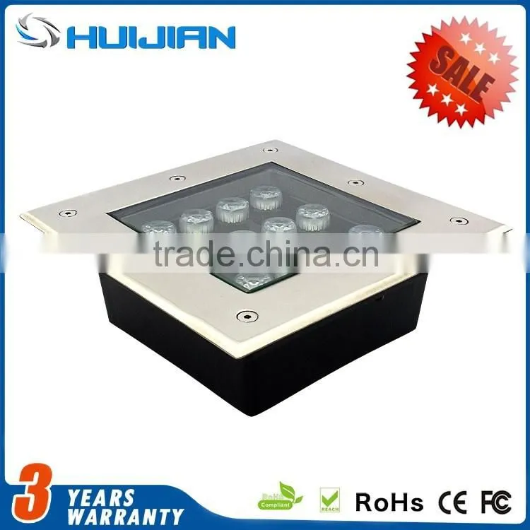 High efficiency floor step outdoor buried lamp IP67 waterproof LED 9W square underground light inground light
