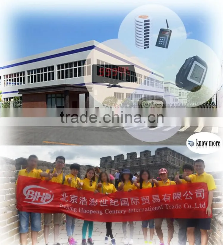 CE easy use mini waterproof high quality long signal range restaurant paging system