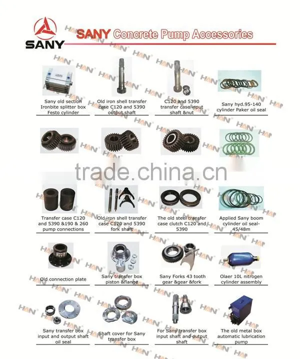 Sany parts C120 and 5390 transfer case input shaft & nut Concrete Pump spare parts for Putzmeister Zoomlion Schwing stetter
