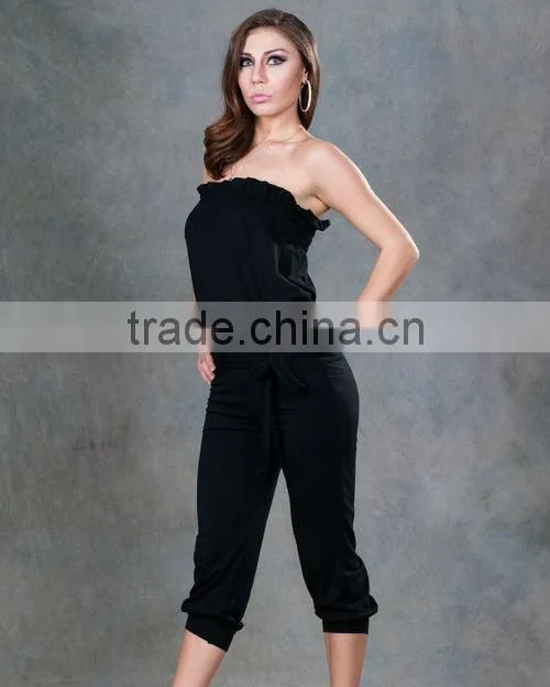 2014 New fashion ohyeah brand 4 colors stock available off-shoulder one piece jumpsuit