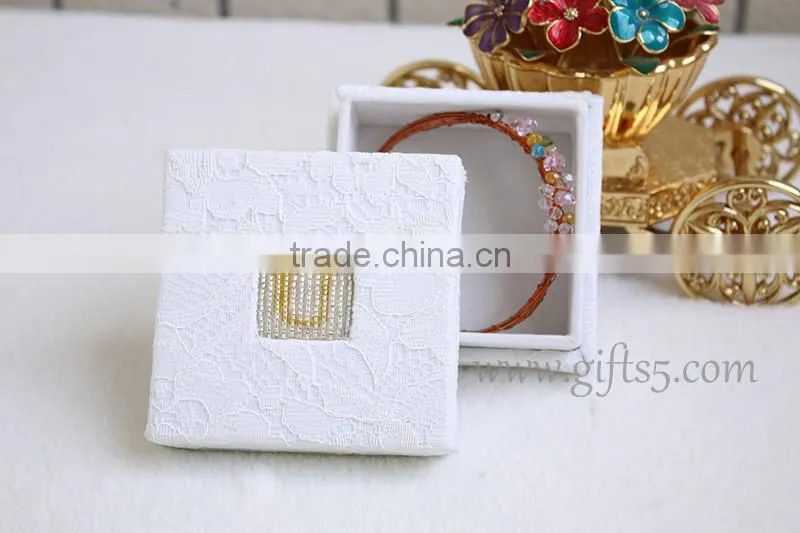 Elegant Wedding jewelry box for sale with beaded name plate of U