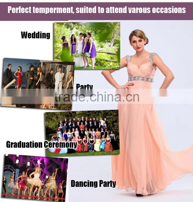 Elegant sleeveless beaded dark V backless evening dress new