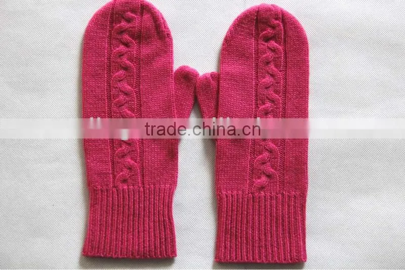 ladies cashmere knitted one finger gloves mittens
