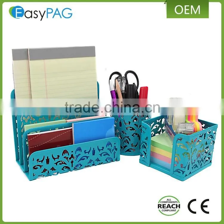 EasyPAG multifunction 3 in 1 colorful executive office desk organizer set