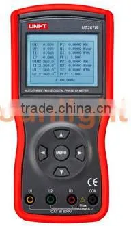 Digital Three Clamp Phase Meter, Multi-meter, Datalogger, RS232, UT267B
