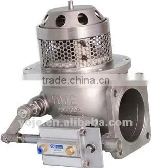Pneumatic bottom valve for tank truck