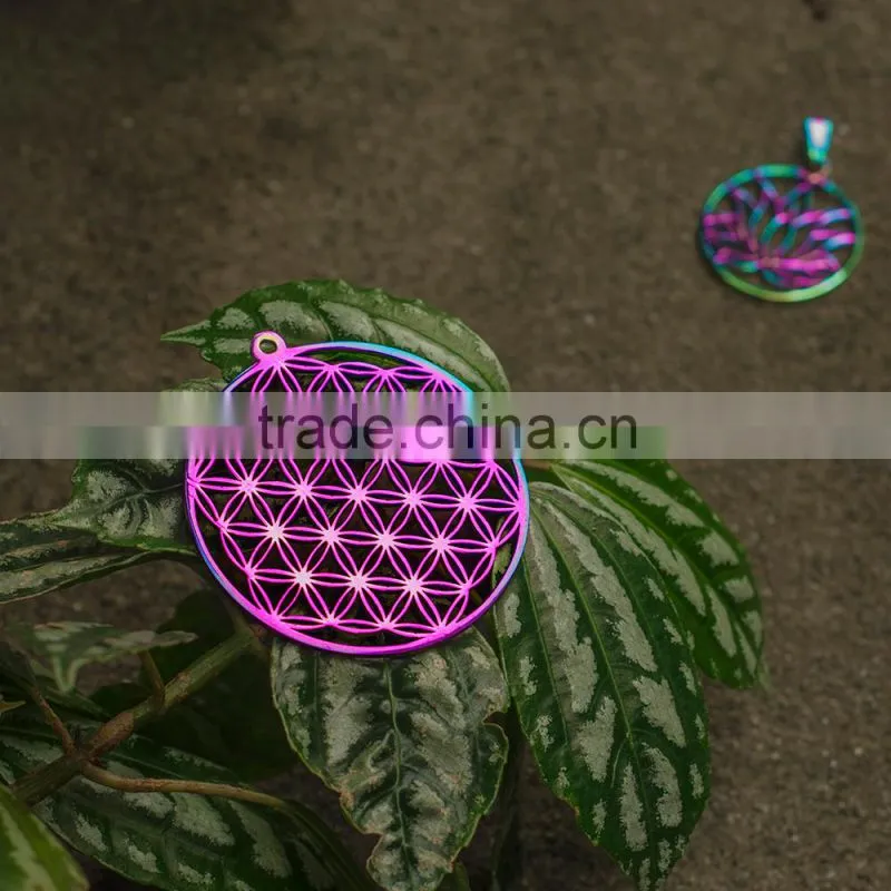 316l stainless steel jewelry flower of life pendant wholesale