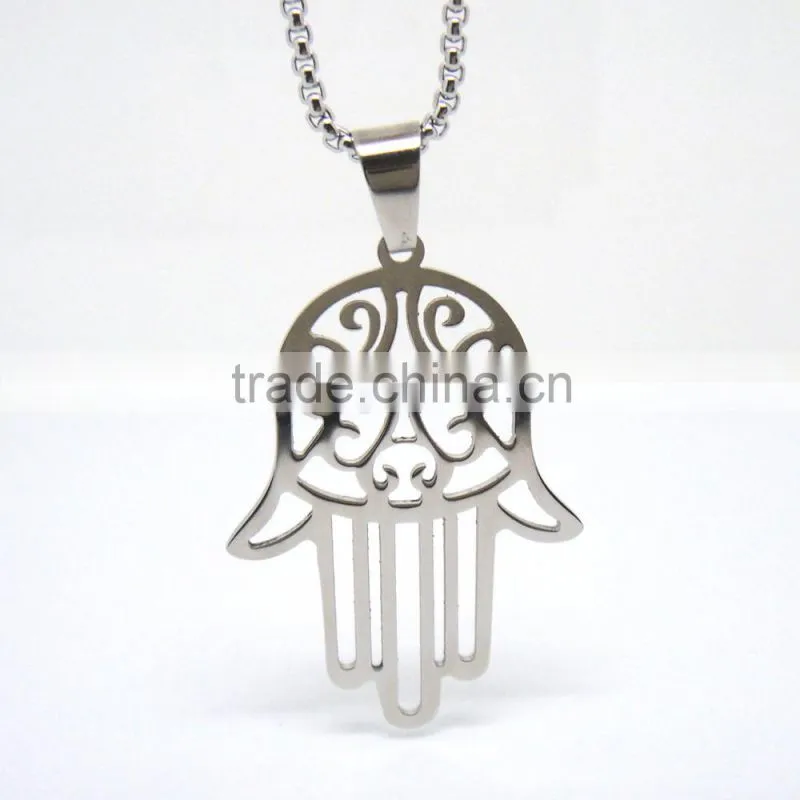 Trendy stainless steel 316l hand of fatima pendant hand shaped pendant