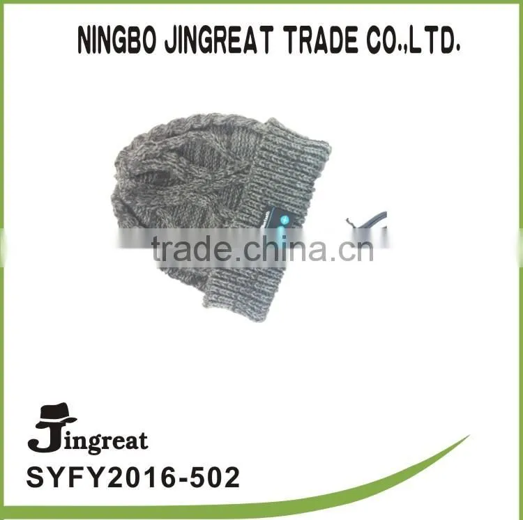 Knitted Wireless Knit Hat Music Cap Fold Blue tooth Beanie hat with headphone