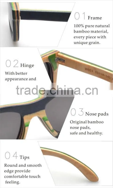 The metal frame bamboo wood sunglasses fashion popular style sunglasses with polarized mirror lens
