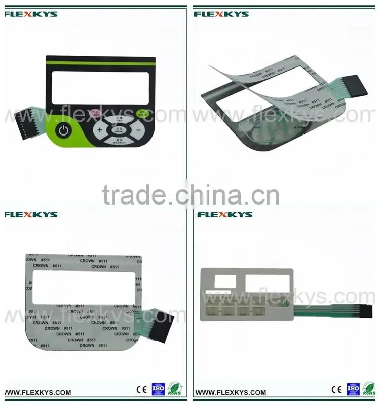 Plastic Poly Dome 6 Push Buttons Membrane Switch