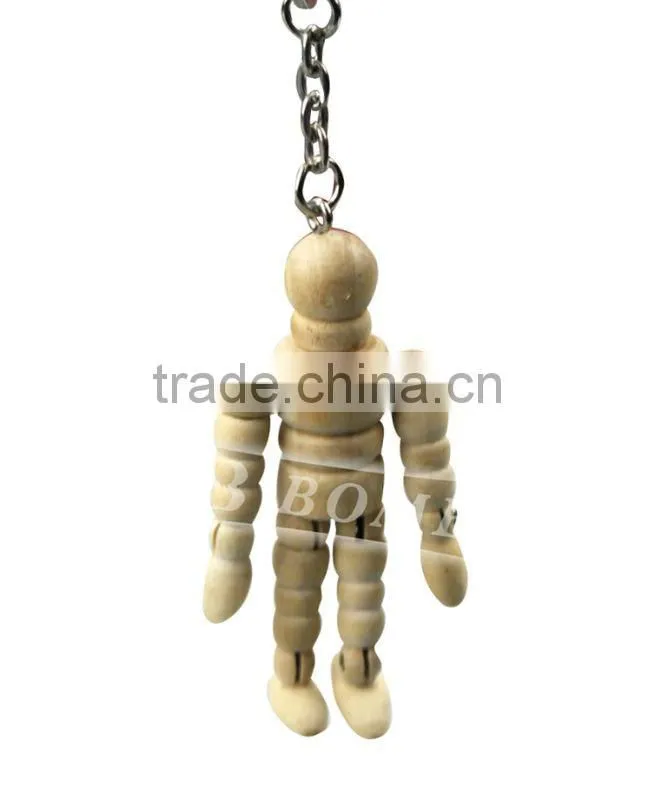 2.5 inches wooden key chain manikin