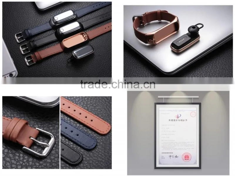 Hot sales fashion multifunctional health management smart bracelet Bluetooth with headset combo