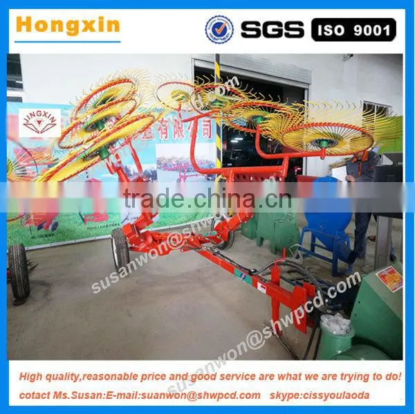 high performance finger rotary hay rake/3 point hitch Hay rake machine on tractor