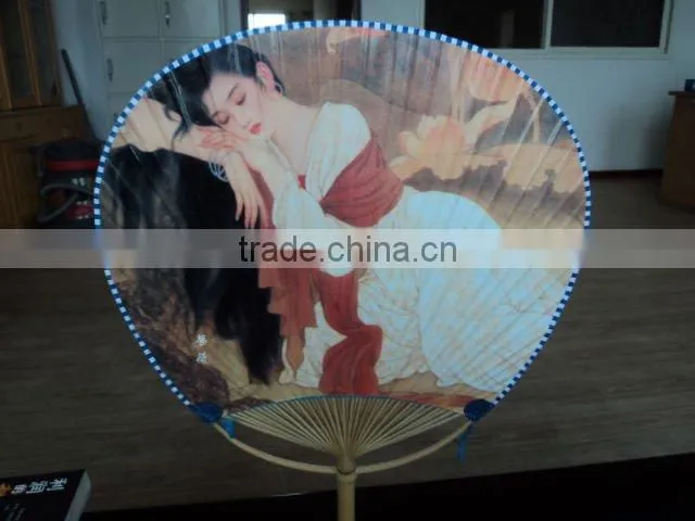 OEM picture natural bamboo hand fan from factory
