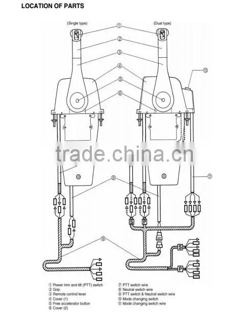 Singflo Single high quality Remote Side-Mount Control For Stern Drives