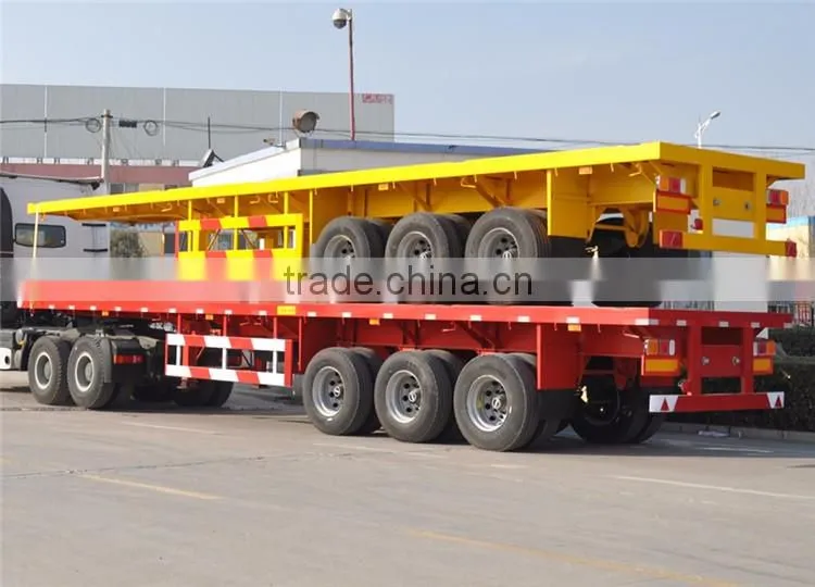 Double use 40ft tri-axle twisted lock flatbed trailer