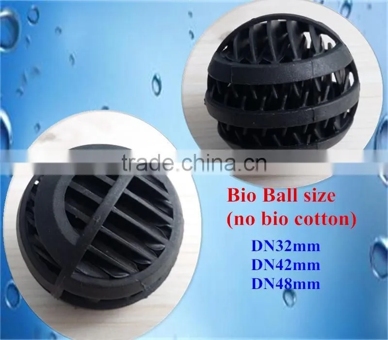 With Bio cotton Floating bio filter balls and Plastic bio medias