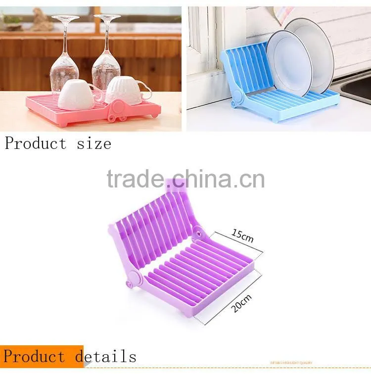 Plastic Folding Dish Drainer Foldable Plate Storage Rack Draining Board