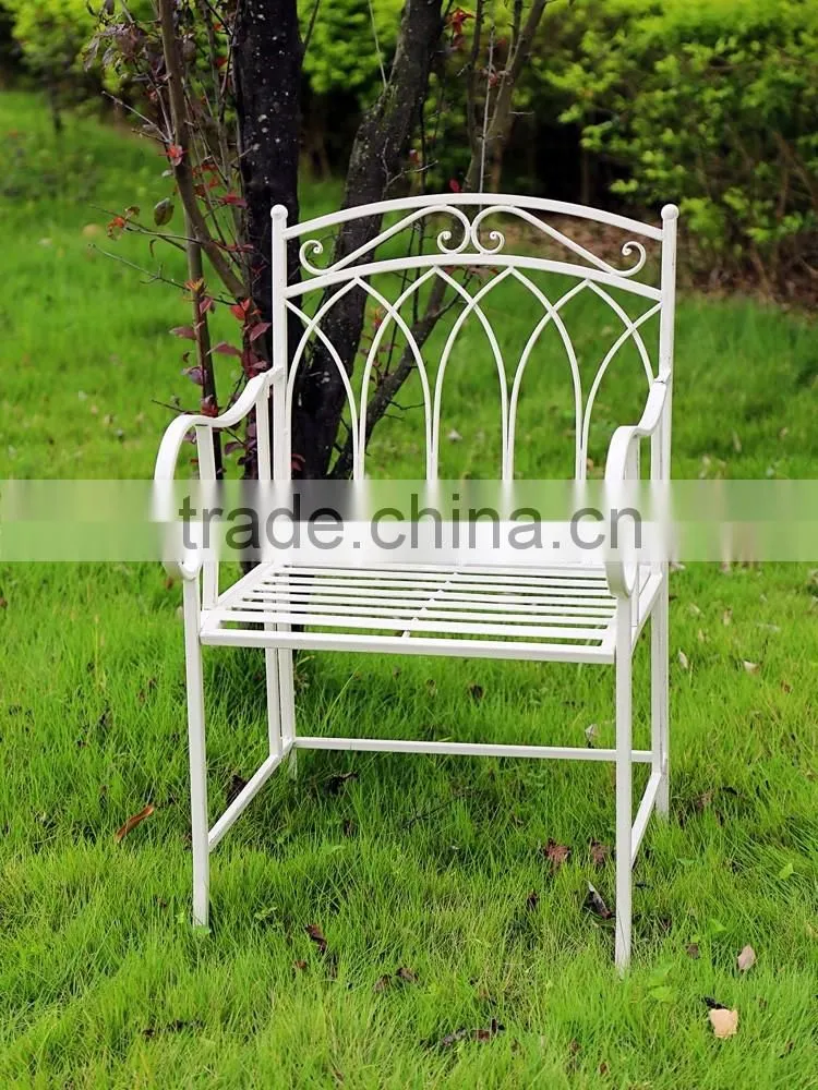Wrought iron arm chair antique black color
