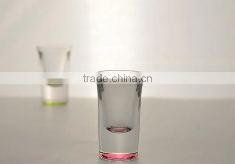 Anhui factory FDA inspection wholesale bottom colored wine shot glass