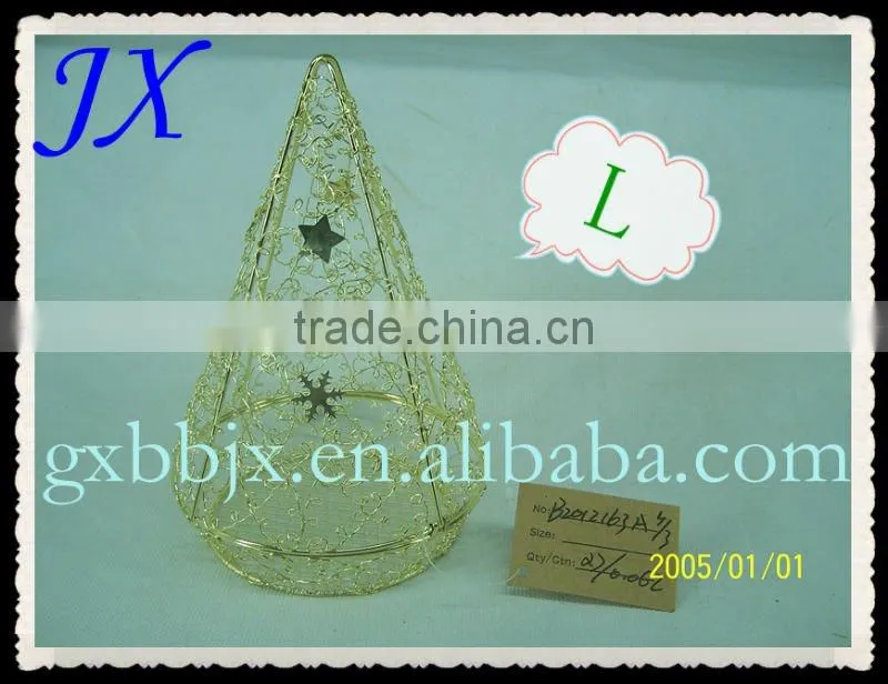 Golden wire decorative christmas gift box
