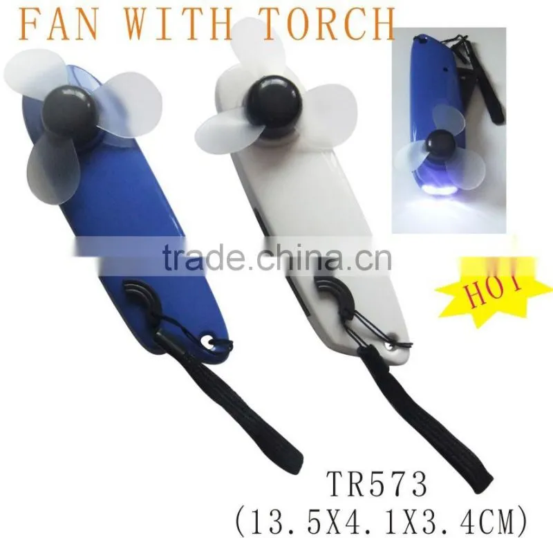 Portable mini plastic handheld fan with led light