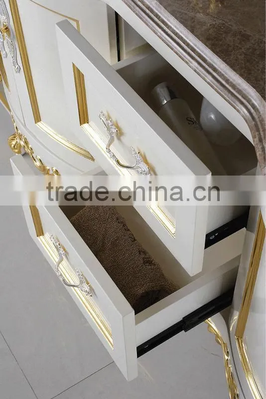 European New Style Bathroom Cabinetry,White Gloss Vanity Unit, Beautiful Antique Vanities For Bathroom(BF08-4074)