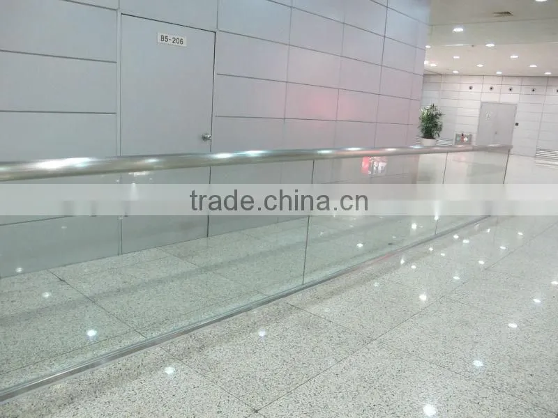 Glass Railing With Slot Channep Pipe And Tempered Glass Panels