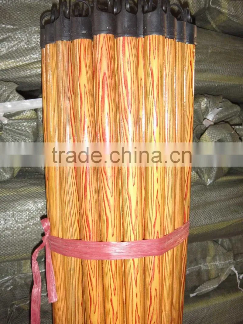 Wood Grain PVC coated wooden broom handle