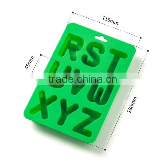 Cheap silicone ice cube tray with alphabet letter R to Z shaped