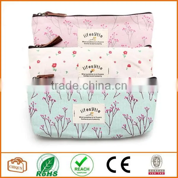 Flower Floral Pencil Pen Case Cosmetic Makeup Bag
